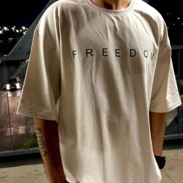 Experience Ultimate Comfort with Our Premium Material Freedom Oversized T-Shirt – Effortlessly Stylish and Luxuriously Soft! - Image 4