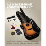 Donner DAG-1CS Acoustic Guitar Full Size Cutaway Mahogany + Bag - Image 6